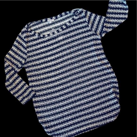 Splendid for Anthropologie Boatneck Knit Top NWT Metallic Stripe NEW - Picture 6 of 12